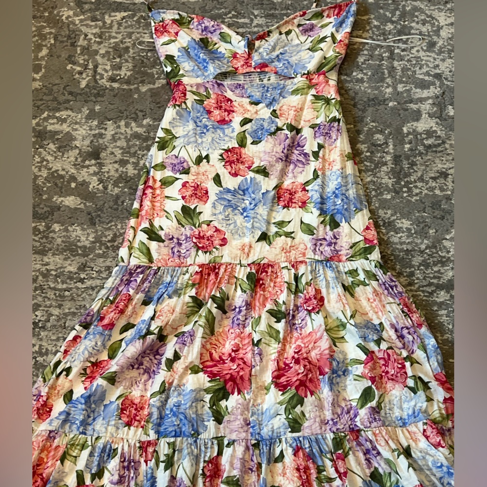 Express white with Multicolor Floral maxi Dress